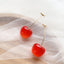 Fashion Sweet Cherry Fruit Synthetic Resin Alloy Fruit Resin Women'S Earrings 1 Pair