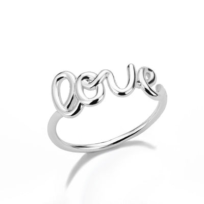 Romantic Love Letter Couple Rings - Copper Plated Adjustable Band