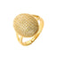 Luxurious Geometric Copper Inlay Zircon Gold Plated Open Ring