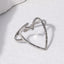 Sweet Heart Hollow Stainless Steel Adjustable Ring