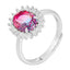 European American S925 Silver Micro-inlaid Tourmaline Ring Jewelry