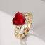 Fashion Heart-Shaped Gold Plated Zircon Adjustable Ring