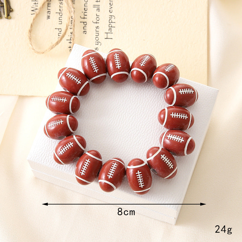 Acrylic Beaded Unisex Sports Fan Bracelets