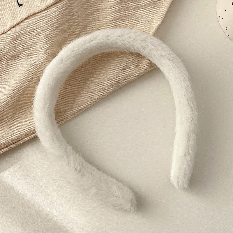 Women's Vintage Candy Color Plush Wide Hairband