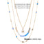 Sweet Floral Crystal Copper Multi-Layer Necklace