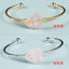 Simple Heart Crystal Bangle with Gemstone Beads Bracelet