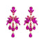 Classic Geometric Flower Rhinestone Drop Earrings for Women