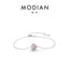 Sweet Heart Sterling Silver Pink Zircon Love Bracelet for Women