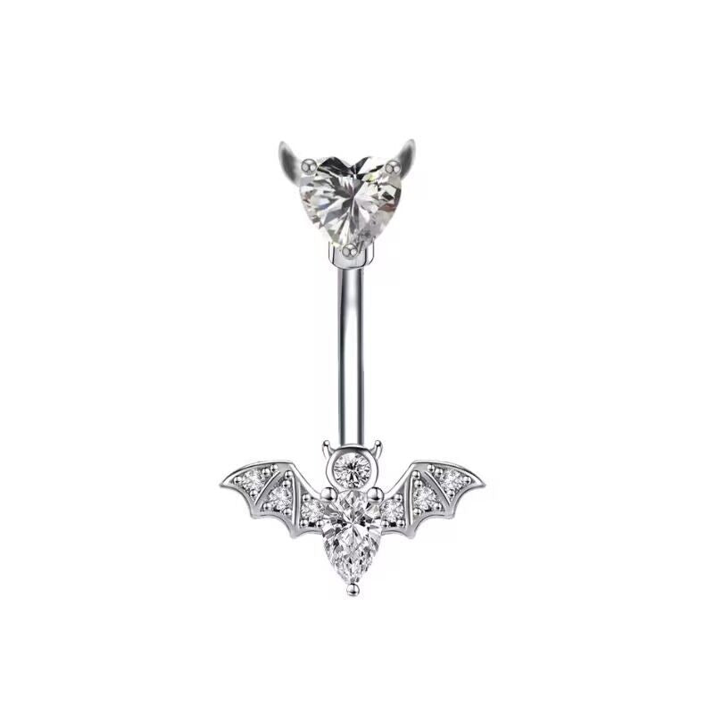 Geometric Zircon Inlay Stainless Steel Belly Ring