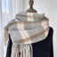 Women's Vintage Plaid Imitation Cashmere Scarf with Tassels