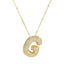 Wholesale Hip-Hop Rock Letter Zircon Pendant Necklace - 18K Gold Plated Stainless Steel with Copper Inlay