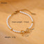 Elegant Titanium Steel Bow Knot Pearl Bracelet - 18K Gold-Plated Women's Jewelry