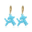 Fashion Cartoon Cute Dog Pendant Earrings Stainless Steel Candy Color Animal Design 2022