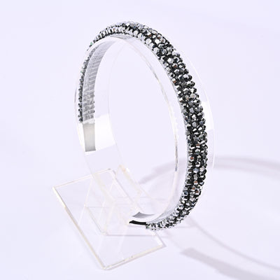 Retro Baroque Crystal Hair Band with Mixed Colors and Stripes