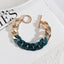 Fashion Color Block Alloy Plated Women's Bracelet with Resin Buckle and Metal Chain Design