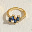 Classic Geometric Zircon Inlay 14K Gold Plated Open Copper Ring