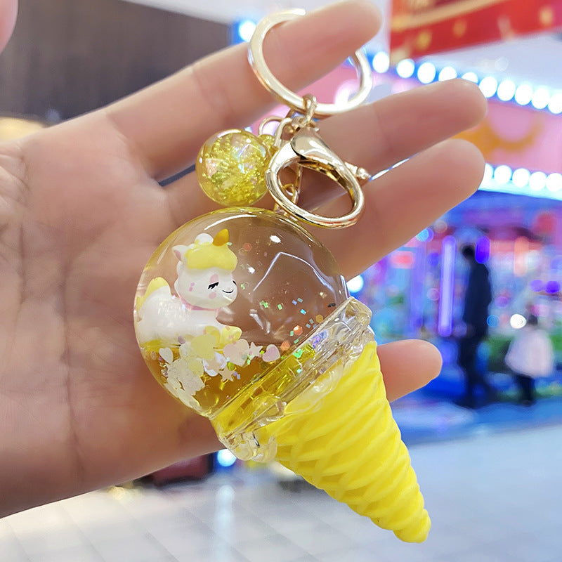 Children's Ice Cream Crystal Ball Quicksand Keychain Accessory