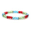 Retro Geometric Crystal Glass Beaded Bracelet Multicolor 6mm Beads