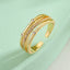 18K Gold Plated Zircon Geometric Open Ring - Vintage Style