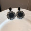 Exaggerated Black Flower Earrings Temperament Ear Jewelry