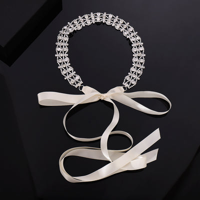 Fairy Style Solid Color Alloy Plated Women's Belt with Rhinestone Embellishment