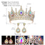 Retro Rhinestone Crown Earrings and Bridal Tiara Set