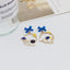 Fashion Cartoon Enamel Butterfly Bow Drop Earrings