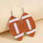 Creative Rugby Sequin Glitter Color Leather Earrings