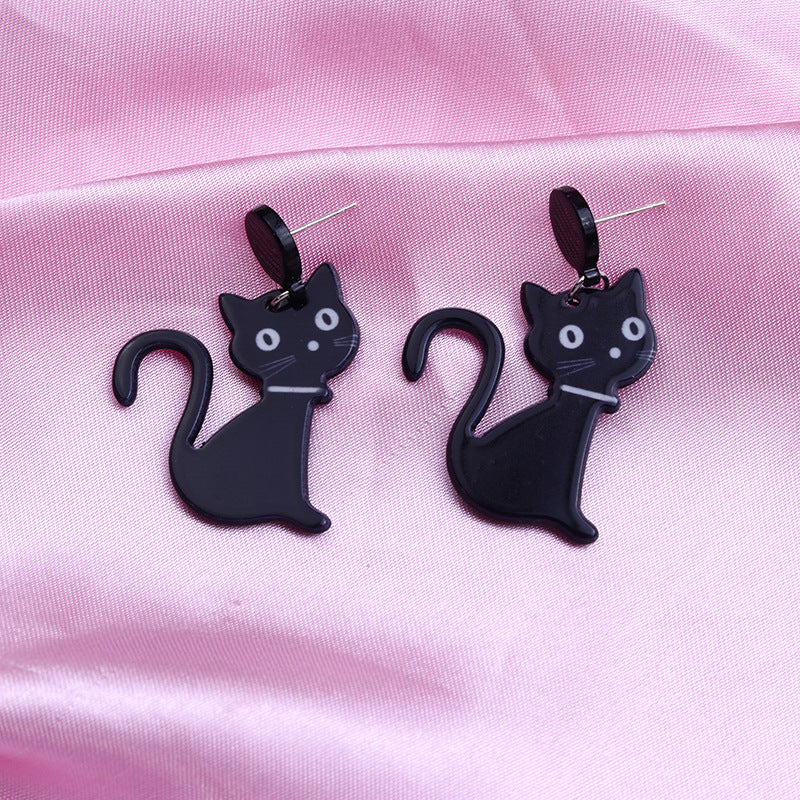 Cute Cat Arylic Drop Earrings