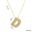 Korean Style Gold Plated Zircon Letter Pendant Necklace