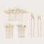 Retro Baroque Pearl Hair Fork Bridal Hairpin Accessories Set