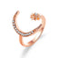 New Fashion Crescent Moon and Star Open Ring - Bohemian Style Adjustable Index Finger Ring