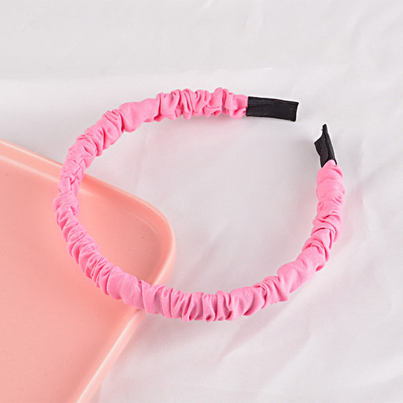 Fashion Candy Color Solid Sponge Wide Headband for Women