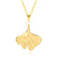 Ginkgo Leaf 18K Gold Plated Stainless Steel Pendant Necklace