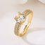 INS Style Oval Heart Shape 18K Gold Plated Zircon Ring for Women