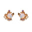 1 Set Artistic Geometric Candle and Cartoon Cup 18K Rose Gold Plated Zircon Inlay Ear Studs