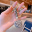 Fashion Crystal Heart Acrylic Rhinestone Keychain Pendant for Women