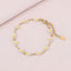 18K Gold Plated Stainless Steel Geometric Flower Bracelet for Women