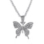 Hot Sale Butterfly Full Diamond Single Layer Claw Chain Alloy Simple And Versatile Rhinestone Clavicle Chain Necklace