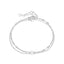 Fashion U Shape 14K Gold Plated Stainless Steel Double Layer Chain Bracelet with Pearl Accents