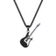 Intercolor Titanium Steel Guitar Pendant Necklace for Couples