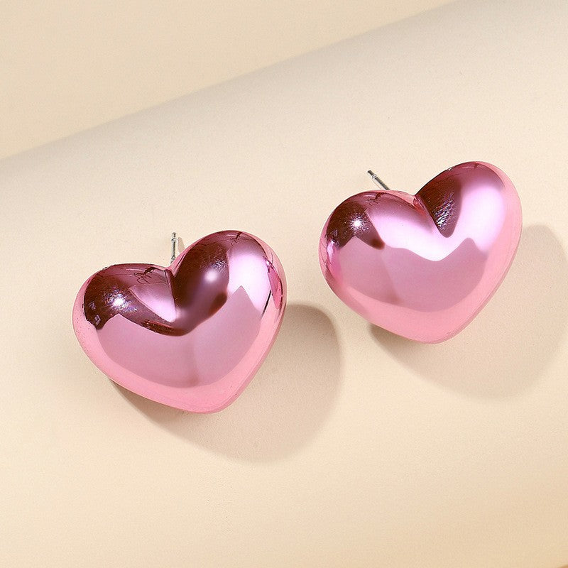 Candy Color Acrylic Round and Star Stud Earrings for Women