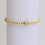 18k Gold Plated Copper Letter Zircon Beaded Stretch Bracelet