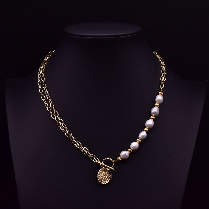 Original Design Heart Shape Freshwater Pearl 18k Gold Plated Pendant Necklace