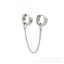 Fashion Geometric Titanium Steel Chain Tassel Clip-On Earrings