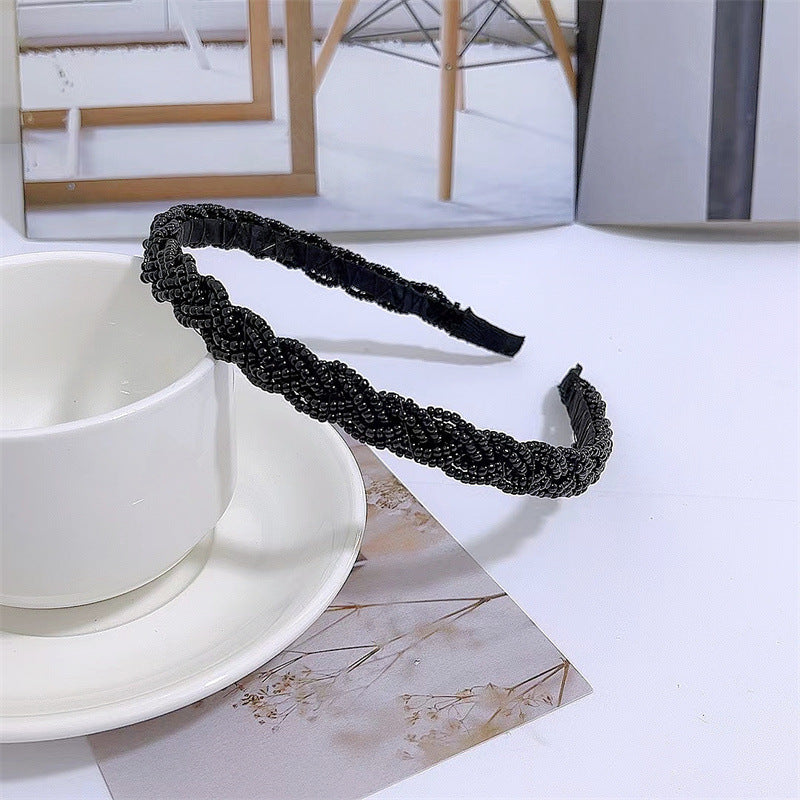 Fashion Braided Pearl Beaded Hairband