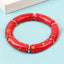 Retro Acrylic Color Block Beaded Women's Bangle Bracelet