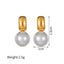 1 Pair Minimalist Heart Shape 18K Gold Plated Stainless Steel and Baroque Pearl Stud Earrings