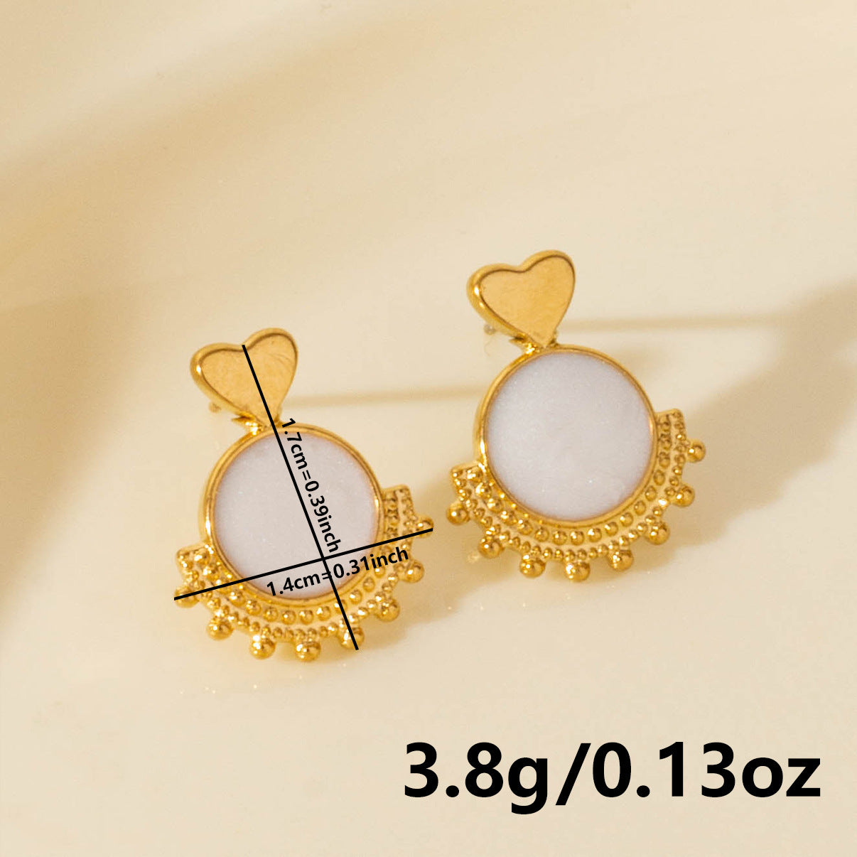 1 Pair Elegant Geometric Heart Shape 304 Stainless Steel Drop Earrings