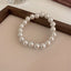 Fashion Solid Color Pearl Beaded Elastic Bracelet - French Retro Style Women's Jewelry